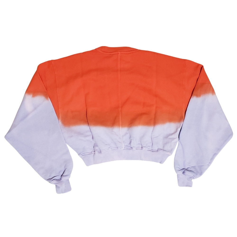 FRAME Crewneck Crop Sweatshirt Dip Dye Purple/Red Orange Women XS, SMALL NWT - Picture 3 of 5